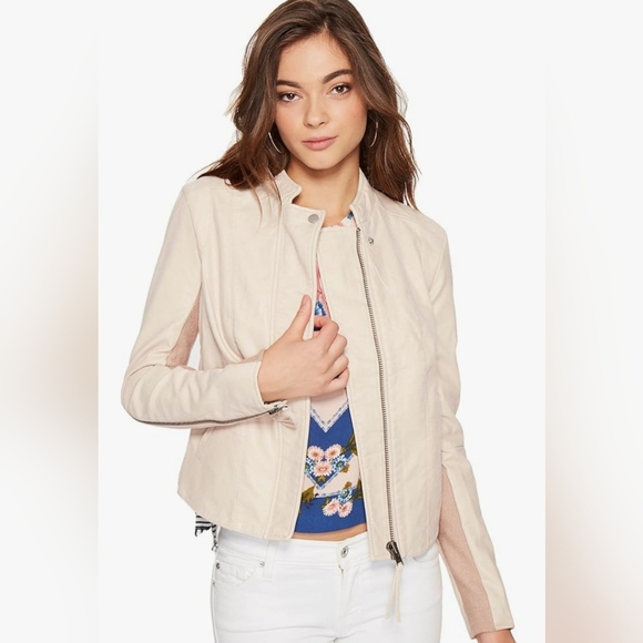 Free People Women's Cool & Clean Faux Leather Jacket Rose, Size 0 - Picture 6 of 7